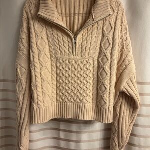 Cozy Cable Knit Sweater - Cream